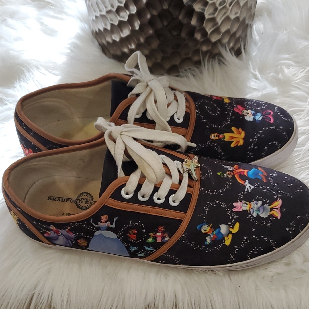 Bradley Exchange Disney Sneakers - Black with Colorful Characters - Picture 2 of 14
